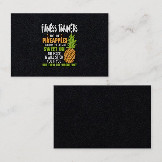 Fitness Trainer sind wie Ananas. Visitenkarte (Vorne/Hinten)