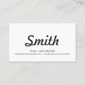 Fitness Trainer - Stilvoll und einfach prägnant Visitenkarte (Rückseite)