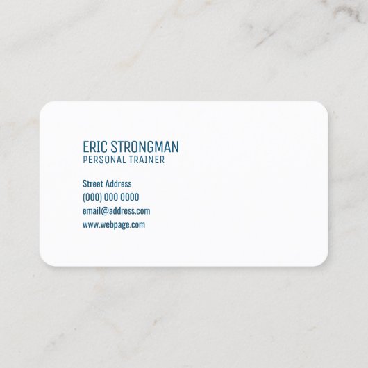 Fitness Trainer Text und Bild blauen mischen Visitenkarte (Rückseite)