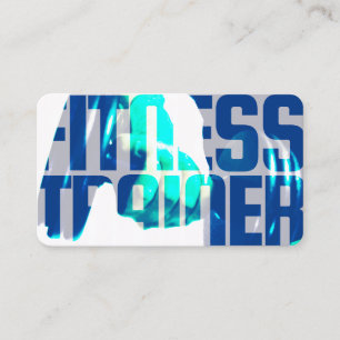 Fitness Trainer Text und Bild blauen Visitenkarte