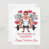 Fitness-Trainer Valentine Feiertagspostkarte (Vorne/Hinten)