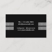 Fitness-Trainermoderne silberne Sequins-Streifen Visitenkarte (Rückseite)