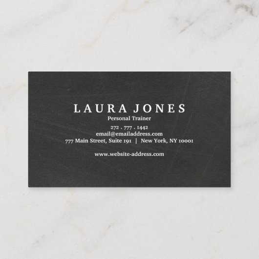 Fitness Training Berufliche Dunkle Tafel Visitenkarte (Rückseite)