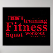 Fitness Training Cool Red Bold Text GYM Workout Poster (Vorne)