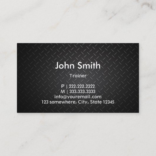 Fitness Training für Berufliches Stahl & Metall Visitenkarte (Rückseite)