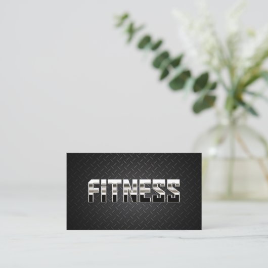 Fitness Training für Berufliches Stahl & Metall Visitenkarte (Stehend Vorderseite)