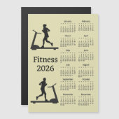 Fitness Treadmill 2026 Calendar Magnetic Card Magnetkarte (Vorne/Hinten)