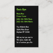 Fitness-Turnhallen-Geschäfts-Karten Visitenkarte (Rückseite)