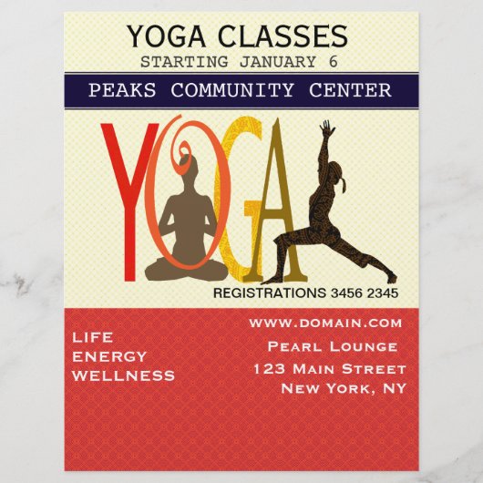 Fitness Übungen Pilates Yoga Moderne Personalisier Flyer (Vorne)