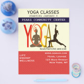 Fitness Übungen Pilates Yoga Moderne Personalisier Flyer (Einzeln)