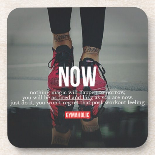 Fitness und Bodybuilding Motivation Getränkeuntersetzer (Vorderseite)