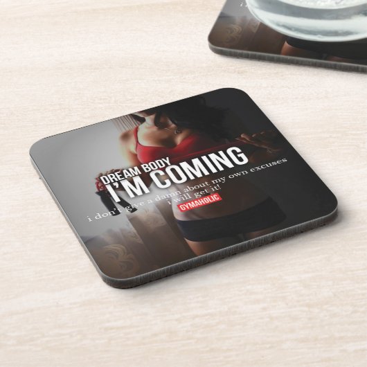 Fitness und Bodybuilding Motivation Getränkeuntersetzer (Linke Seite)