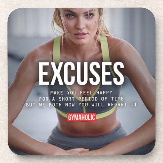 Fitness und Bodybuilding Motivation Getränkeuntersetzer (Vorderseite)