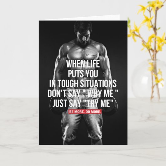 Fitness und Bodybuilding Motivation Karte (Gelbe Blume)