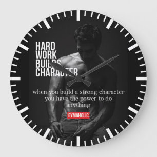 Fitness und Fitness Motivation - Bodybuilding, Hef Große Wanduhr