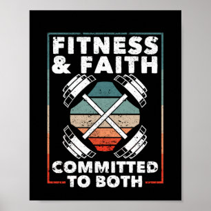 Fitness und Glaube, die sich für beide Christliche Poster