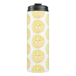 Fitness und Reisen in sonniger Vintager Muster Thermosbecher