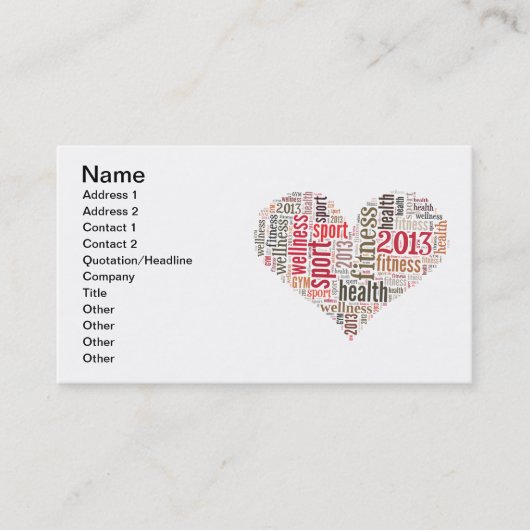 Fitness Visitenkarte (Vorderseite)