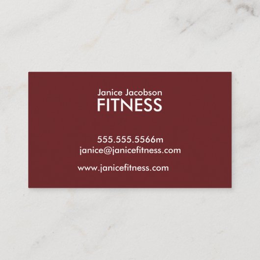Fitness-Visitenkarten für Frauen Visitenkarte (Rückseite)