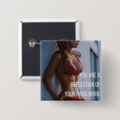 Fitness von Frauen Inspirationswörter - harte Arbe Button (Vorne & Hinten)