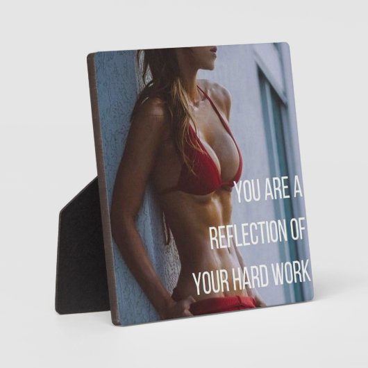 Fitness von Frauen Inspirationswörter - harte Arbe Fotoplatte (Vorderseite)