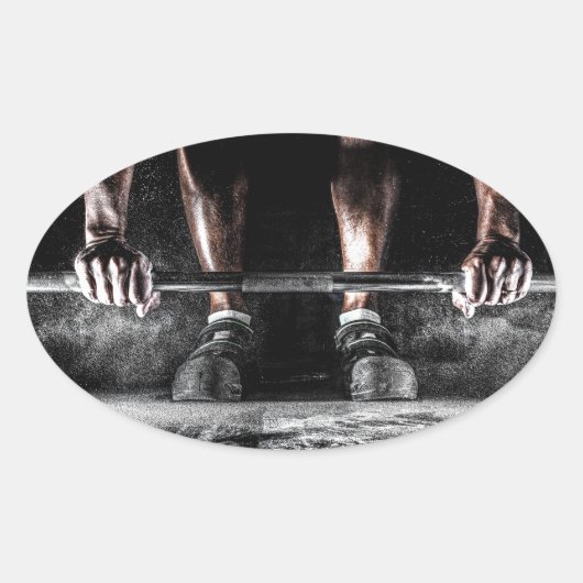 Fitness Weightlift GYM Workout Ovaler Aufkleber (Vorderseite)