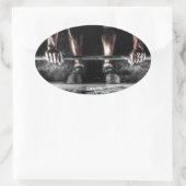 Fitness Weightlift GYM Workout Ovaler Aufkleber (Tasche)