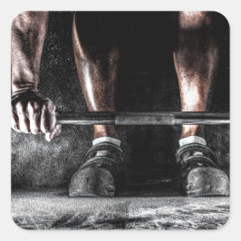 Fitness Weightlift GYM Workout Quadratischer Aufkleber