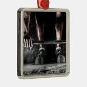Fitness Weightlift GYM Workout Silbernes Ornament (Rechts)