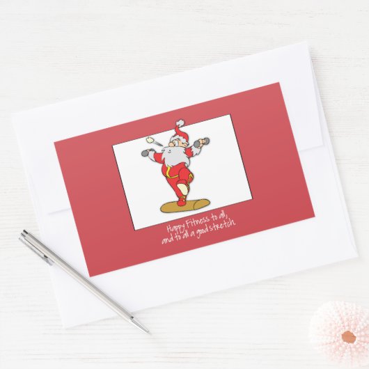 Fitness Weihnachten mit Weihnachten Rechteckiger Aufkleber (Umschlag)