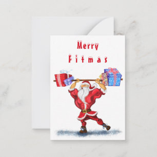 Fitness-Weihnachtsmann Lustige Weihnachtskarten Mitteilungskarte