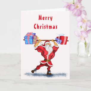 Fitness Weihnachtsmann Weihnachtskarte Karte