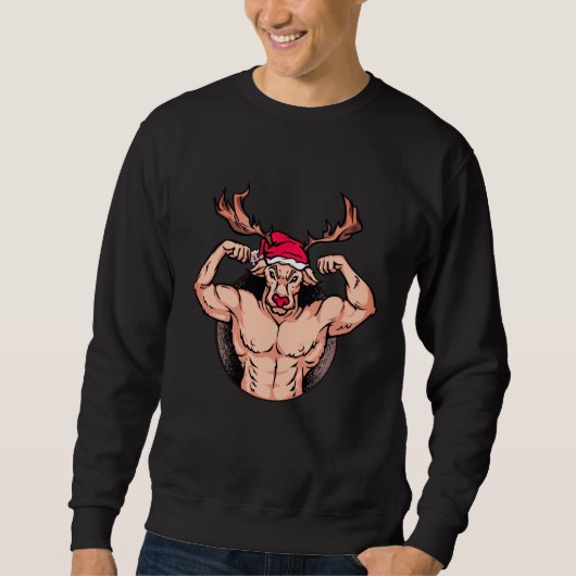 Fitness Weihnachtssüßer - Santa Bodybuilder Sweatshirt (Vorderseite)
