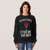 Fitness Wine In Mouth Drinking  Drinker Sayings Gr Sweatshirt (Vorne ganz)