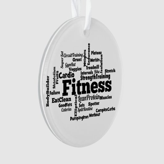 Fitness Word Cloud Ornament (Vorderseite)