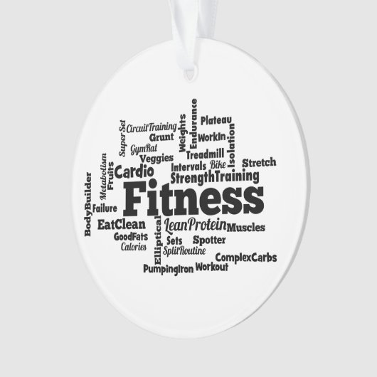 Fitness Word Cloud Ornament (Vorderseite)
