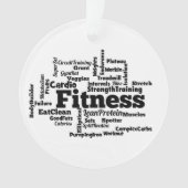 Fitness Word Cloud Ornament (Vorderseite)