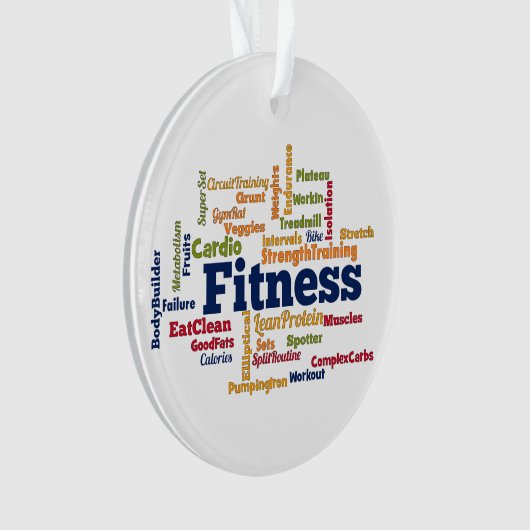 Fitness Word Cloud Ornament (Vorderseite)