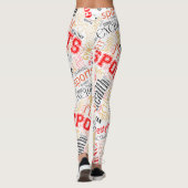 Fitness Word Cloud Red/Black ID284 Leggings (Rückseite)