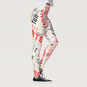 Fitness Word Cloud Red/Black ID284 Leggings (Rechts)