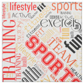 Fitness Word Cloud Red/Black ID284 Stoff (Muster)