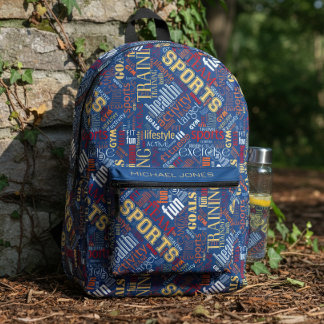 Fitness Word Cloud Red/White ID284 Bedruckter Rucksack