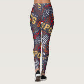 Fitness Word Cloud Red/White ID284 Leggings (Rückseite)
