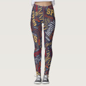 Fitness Word Cloud Red/White ID284 Leggings (Vorderseite)