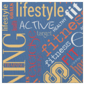 Fitness Word Cloud Red/White ID284 Stoff (Nahaufnahme)
