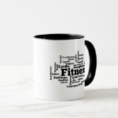 Fitness Word Cloud Tasse (VorderseiteRechts)