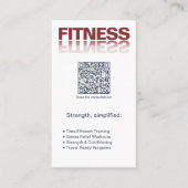 Fitness Word Logo Grau Red Personal Trainer Visitenkarte (Vorderseite)