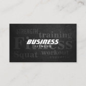 Fitness Words Grunge Metal Personal Trainer Visitenkarte (Vorderseite)