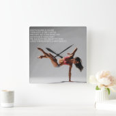 Fitness Workout Gym Motivation Quadratische Wanduhr (Zuhause)