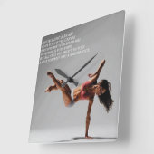Fitness Workout Gym Motivation Quadratische Wanduhr (Winkel)